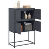 Anthrazitfarbenes Sideboard Ronen 68,5x38,5x107cm (Stahl)