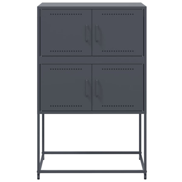 Anthrazitfarbenes Sideboard Ronen 68,5x38,5x107cm (Stahl)