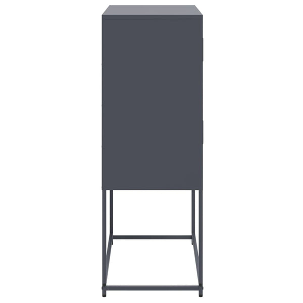 Anthrazitfarbenes Sideboard Ronen 68,5x38,5x107cm (Stahl)