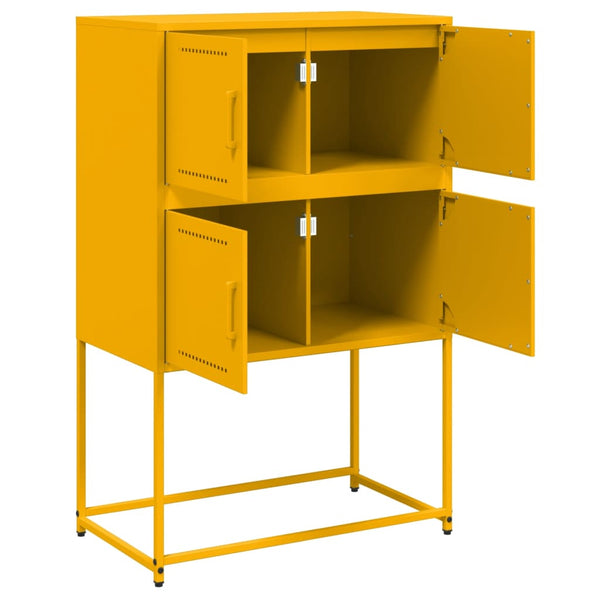 Sinapinkeltainen senkki Ronen 68,5x38,5x107cm (teräs)