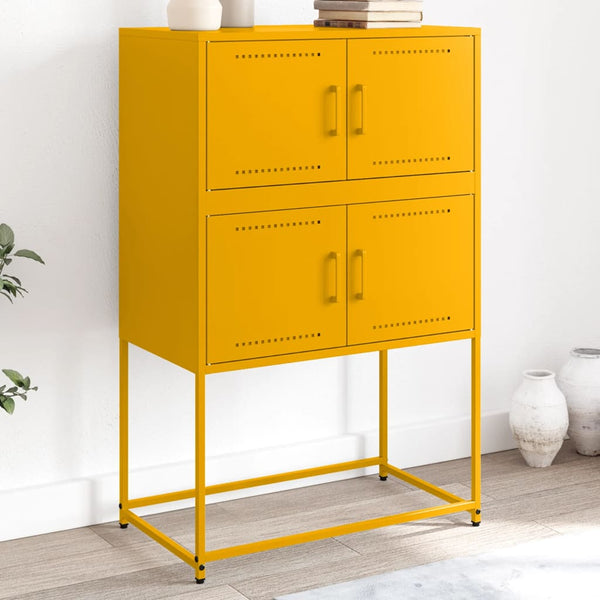 Sinapinkeltainen senkki Ronen 68,5x38,5x107cm (teräs)