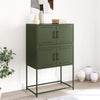 Olivgrünes Sideboard Ronen 68,5x38,5x107cm (Stahl)
