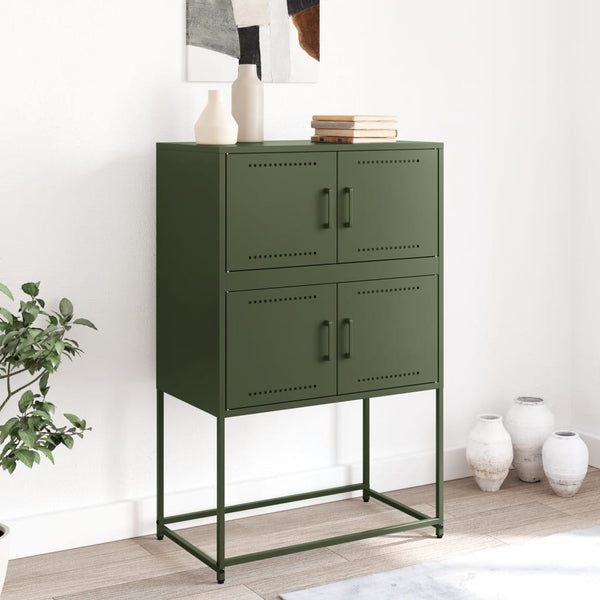 Olivgrünes Sideboard Ronen 68,5x38,5x107cm (Stahl)