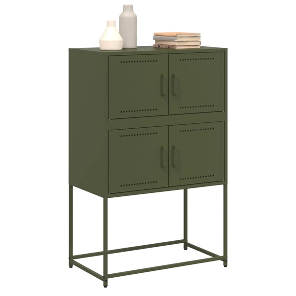 Olivgrünes Sideboard Ronen 68,5x38,5x107cm (Stahl)