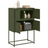 Olivgrünes Sideboard Ronen 68,5x38,5x107cm (Stahl)