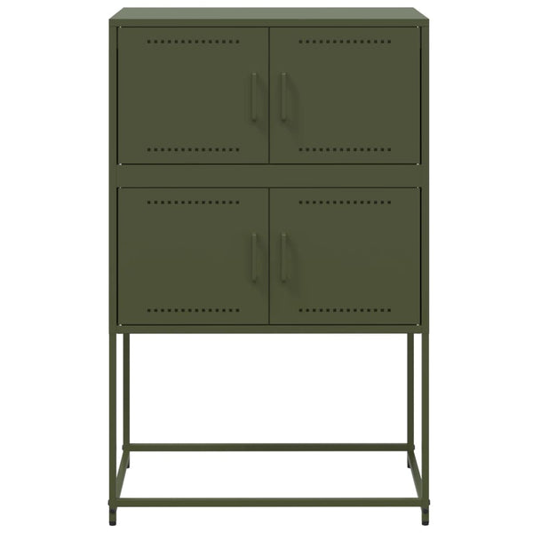 Olivgrünes Sideboard Ronen 68,5x38,5x107cm (Stahl)