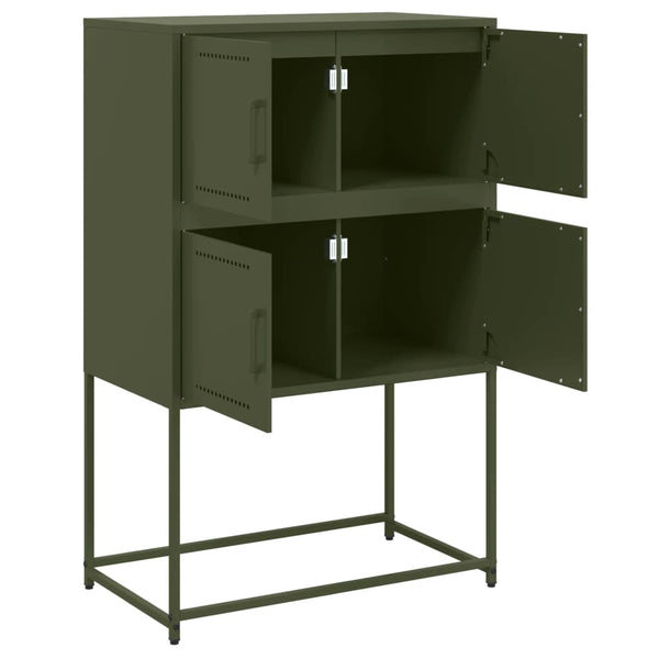 Olivgrünes Sideboard Ronen 68,5x38,5x107cm (Stahl)