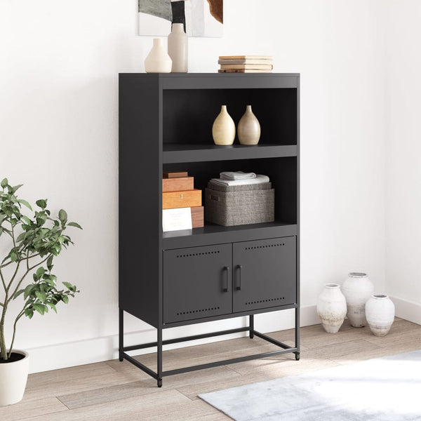 Schwarzer Schrank Binita 68,5x38,5x123,5cm (Stahl)
