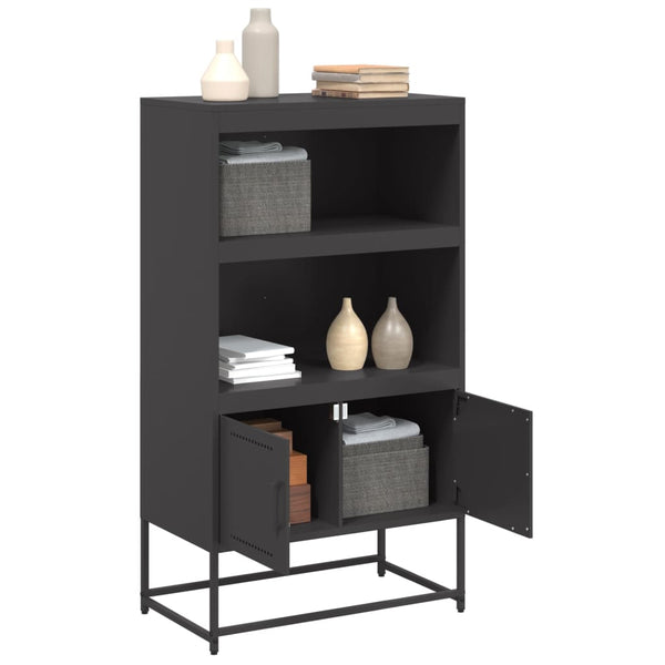 Schwarzer Schrank Binita 68,5x38,5x123,5cm (Stahl)