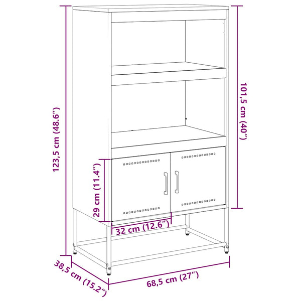 Pinkki kaappi Binita 68,5x38,5x123,5cm (teräs)