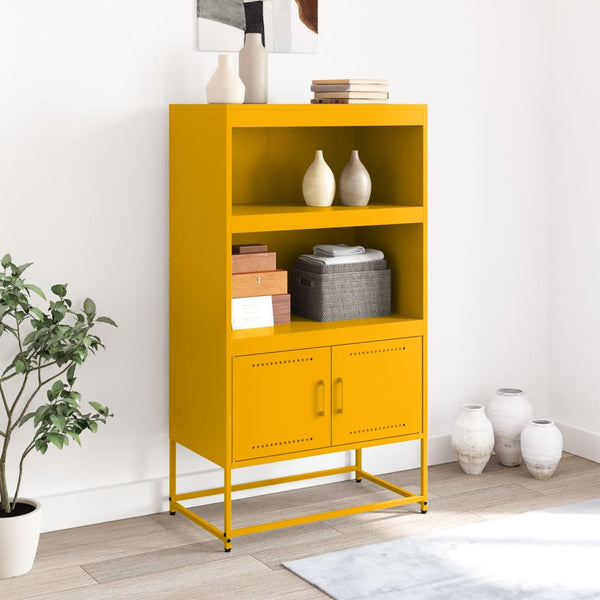 Sinapinkeltainen kaappi Binita 68,5x38,5x123,5cm (teräs)
