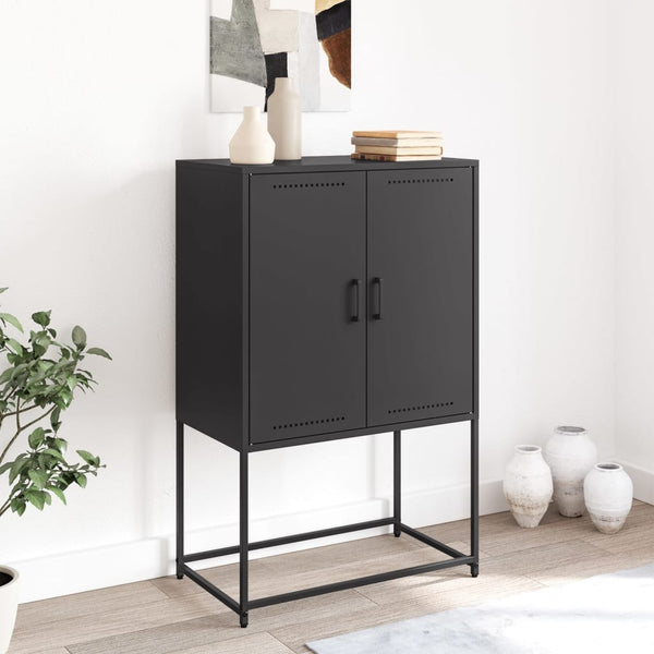 Schwarzer Schrank Arola 68,5x38,5x107cm (Stahl)