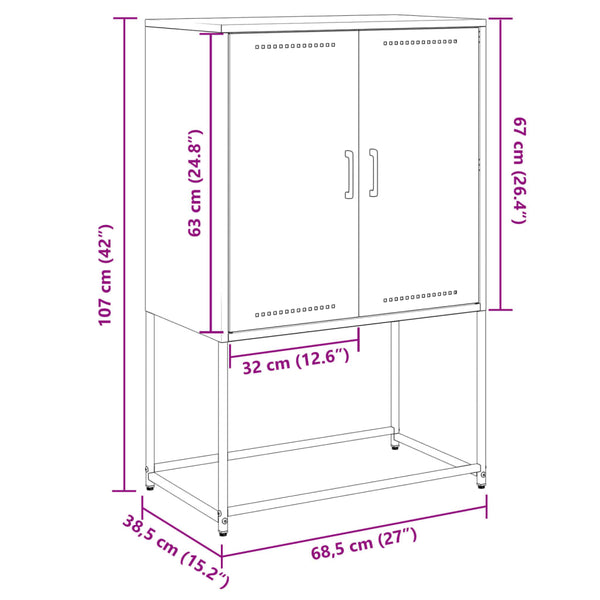 Pinkfarbener Schrank Arola 68,5x38,5x107cm (Stahl)