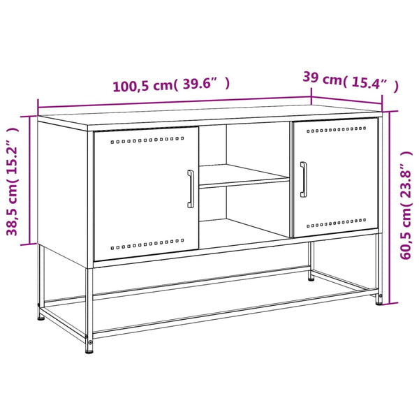 Schwarzes TV-Möbel Gieta 100,5x39x60,5cm (Stahl)