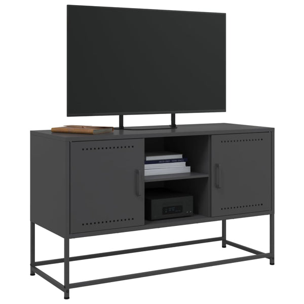 Schwarzes TV-Möbel Gieta 100,5x39x60,5cm (Stahl)