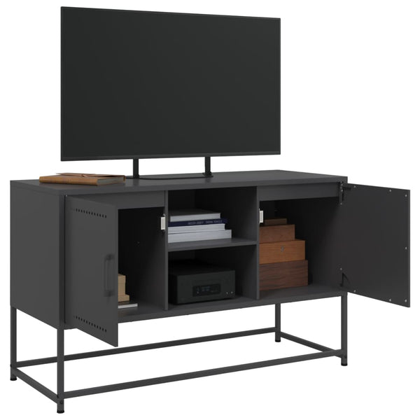 Schwarzes TV-Möbel Gieta 100,5x39x60,5cm (Stahl)