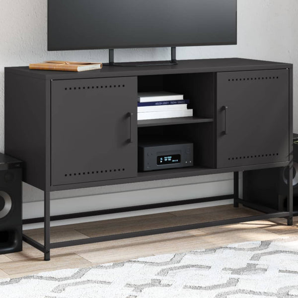 Schwarzes TV-Möbel Gieta 100,5x39x60,5cm (Stahl)