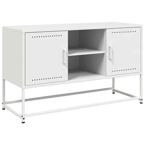 Weißes TV-Lowboard Gieta 100,5x39x60,5cm (Stahl)
