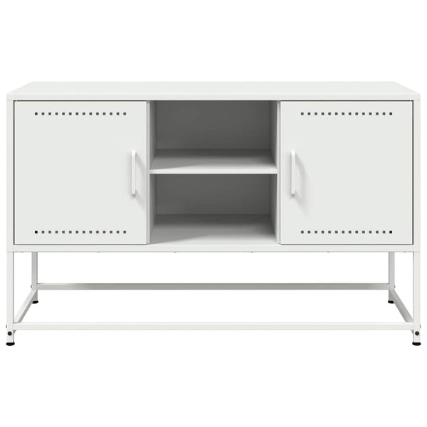 Weißes TV-Lowboard Gieta 100,5x39x60,5cm (Stahl)