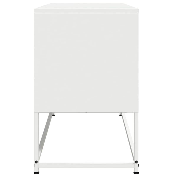 Weißes TV-Lowboard Gieta 100,5x39x60,5cm (Stahl)