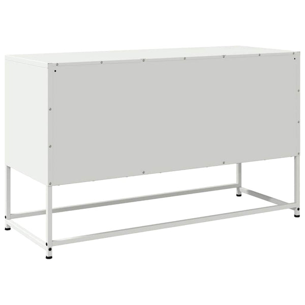 Weißes TV-Lowboard Gieta 100,5x39x60,5cm (Stahl)