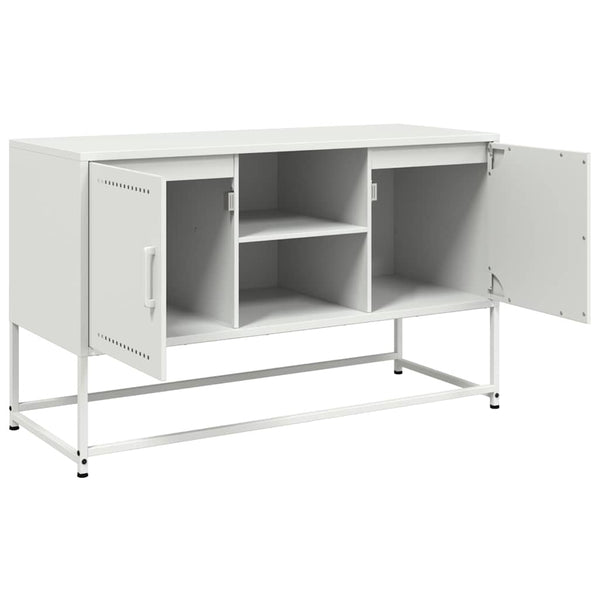 Weißes TV-Lowboard Gieta 100,5x39x60,5cm (Stahl)