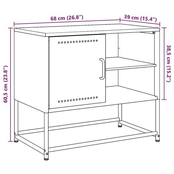 Rosa TV-Schrank Comeluta 68x39x60,5cm (Stahl)