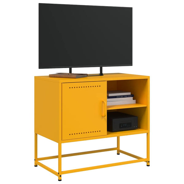 Sinapinkeltainen tv-taso Comeluta 68x39x60,5cm (teräs)