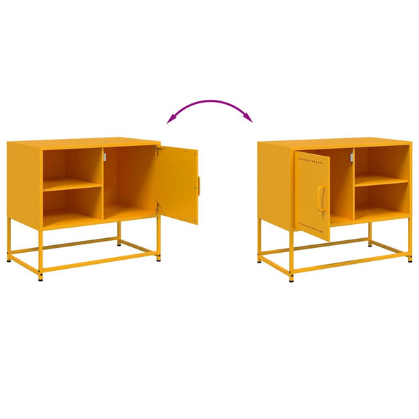 Sinapinkeltainen tv-taso Comeluta 68x39x60,5cm (teräs)