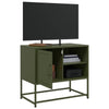 Olivgrüner TV-Ständer Comeluta 68x39x60,5cm (Stahl)