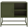Olivgrüner TV-Ständer Comeluta 68x39x60,5cm (Stahl)