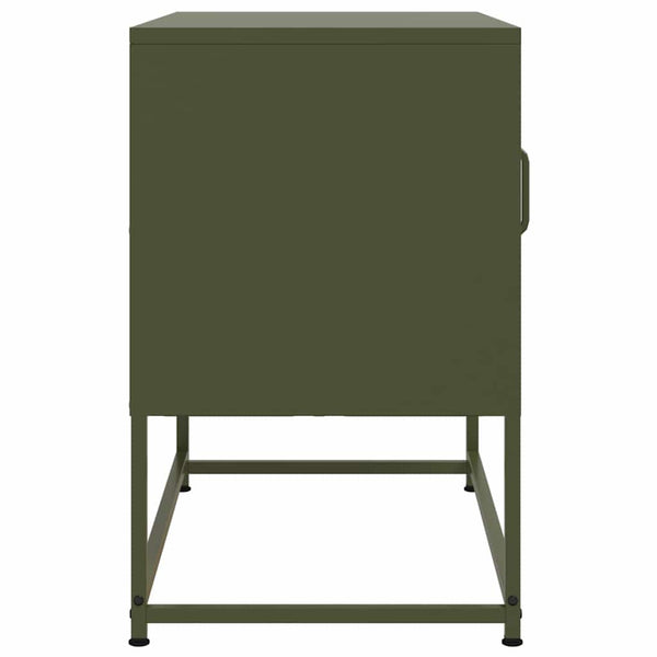 Olivgrüner TV-Ständer Comeluta 68x39x60,5cm (Stahl)