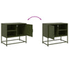 Olivgrüner TV-Ständer Comeluta 68x39x60,5cm (Stahl)