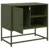 Olivgrüner TV-Ständer Comeluta 68x39x60,5cm (Stahl)