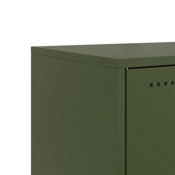 Olivgrüner TV-Ständer Comeluta 68x39x60,5cm (Stahl)