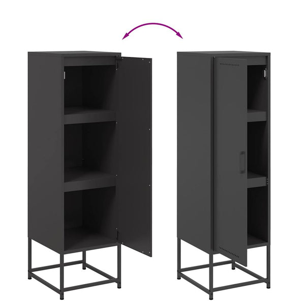Schwarzer Schrank Egevit 36x39x123cm (Stahl)