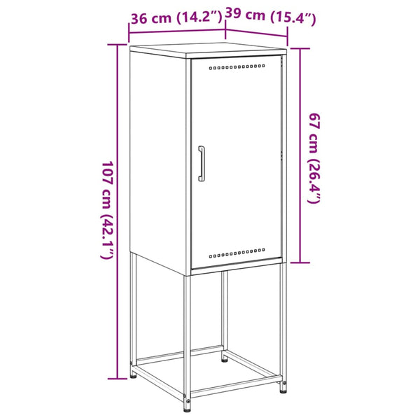 Anthrazitfarbener Schrank Johannes 36x39x107cm (Stahl)