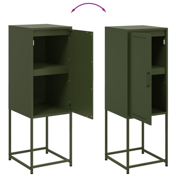 Olivgrüner Schrank Johannes 36x39x107cm (Stahl)