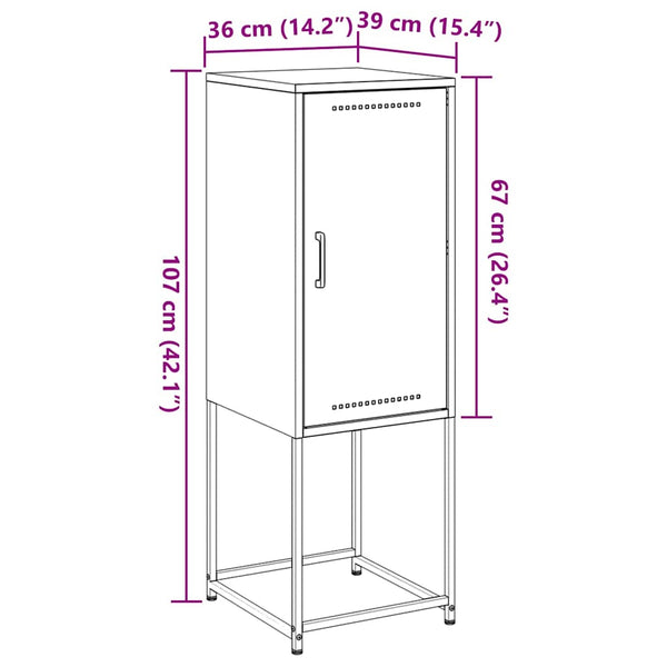 Valkoinen kaappi Johannes 36x39x107cm (teräs)