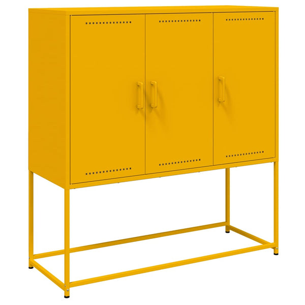 Sinapinkeltainen kaappi Iliaz 100,5x39x107cm (teräs)