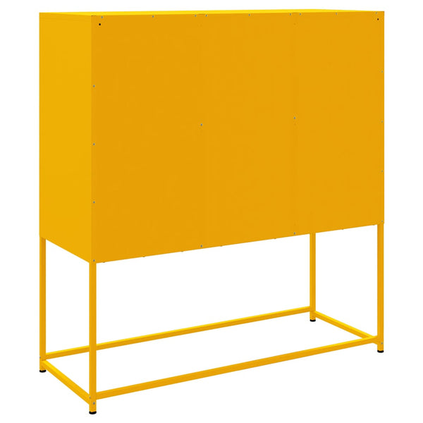 Sinapinkeltainen kaappi Iliaz 100,5x39x107cm (teräs)