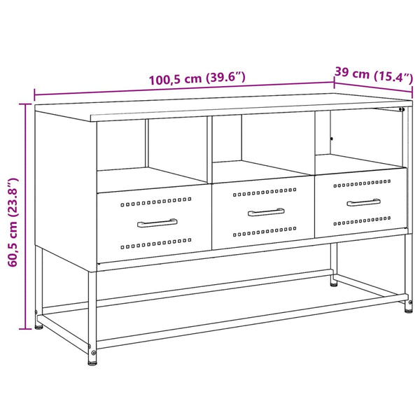 Schwarzer TV-Schrank Artemidor 100,5x39x60,5cm (Stahl)