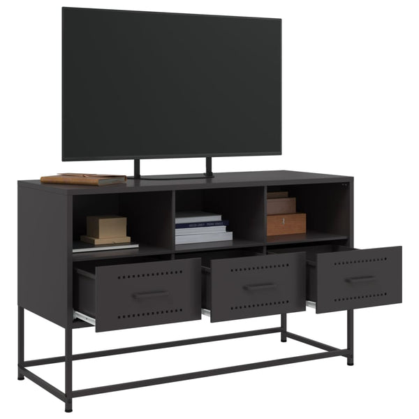 Schwarzer TV-Schrank Artemidor 100,5x39x60,5cm (Stahl)