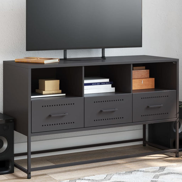 Schwarzer TV-Schrank Artemidor 100,5x39x60,5cm (Stahl)