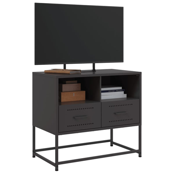 Schwarzer TV-Ständer Vacariu 68x39x60,5cm (Stahl)