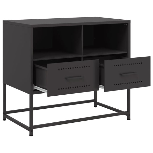 Schwarzer TV-Ständer Vacariu 68x39x60,5cm (Stahl)