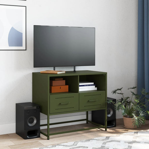 TV-Möbel Vacariu Olivgrün 68x39x60,5cm (Stahl)