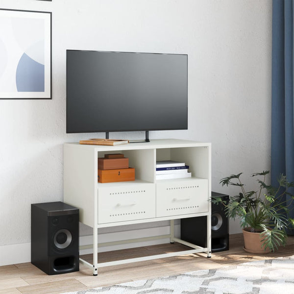 Valkoinen tv-taso Vacariu 68x39x60,5cm (teräs)