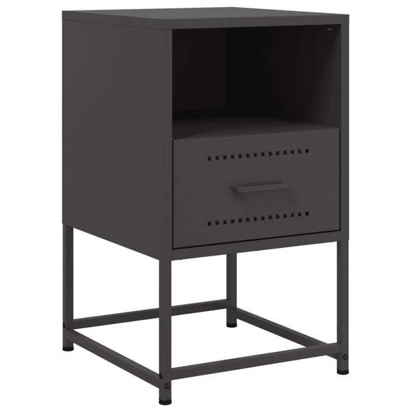 Schwarze Nachttische Charlottie 36x39x60,5cm (2 St., Stahl)