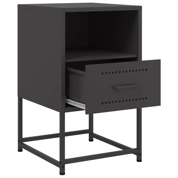 Schwarze Nachttische Charlottie 36x39x60,5cm (2 St., Stahl)